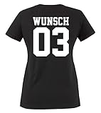 Comedy Shirts - WUNSCH - Damen T-Shirt - Schwarz / Weiss Gr. M