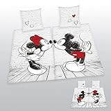 2 x Bettwäsche glatt Mickey + Minnie PARTNER LIEBE Herding Geschenk 135 x 200 cm NEU WOW - All-In-One-Outlet-24 -