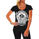 Frauen und Damen T-Shirt Bonnie & Clyde GANGSTER (mit Rückendruck)