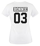 Comedy Shirts - BONNIE 03 - NEGATIV - Damen T-Shirt - Weiss / Schwarz Gr. M