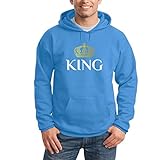 Pärchen Paarmotiv King Königs-Krone Kapuzenpullover Hoodie X-Large california blau