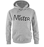 Comedy Shirts - MISTER - Comic - Herren Hoodie - Grau / Schwarz Gr. L