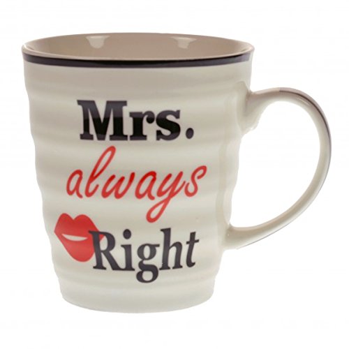 Das 2er Set Mr. Right und Mrs. always Right Kaffeebecher in Geschenkverpackung -
