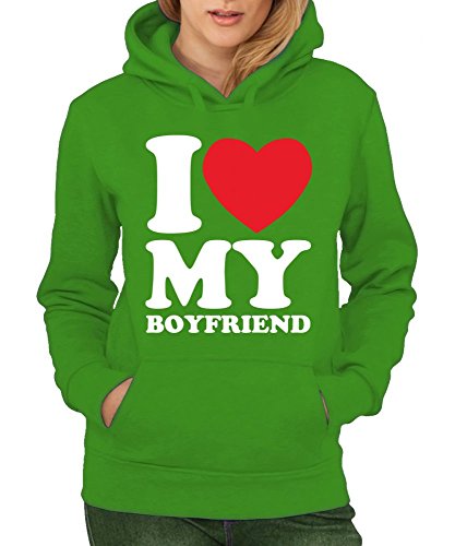 -- I love my boyfriend -- Girls Kapuzenpullover Farbe Schwarz, Größe XL -