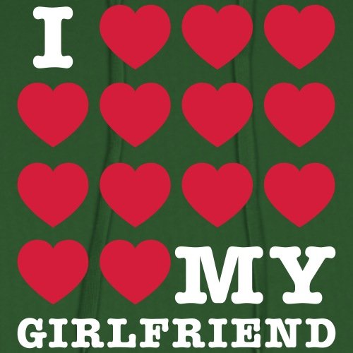 I Love My Girlfriend Männer Premium Kapuzenpullover von Spreadshirt, XXL, Grün -