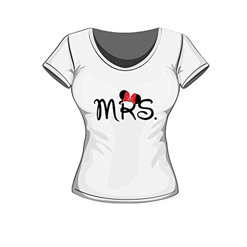Mr & Mrs Fun Shirt für Sie und Ihn Paar T-Shirts couple T-Shirt für Sie und Ihn, Neu trend (XS, weiß) -