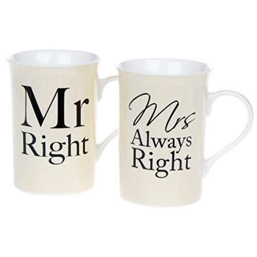 Mr & Mrs Right Bechers Boxed Pair - 1