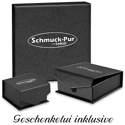 Schmuck-Pur Partner-Ketten mit persönlicher Laser-Gravur Partnerschmuck rose / schwarz Edelstahl mit Kristall 2 Halsketten 45 / 50 cm -