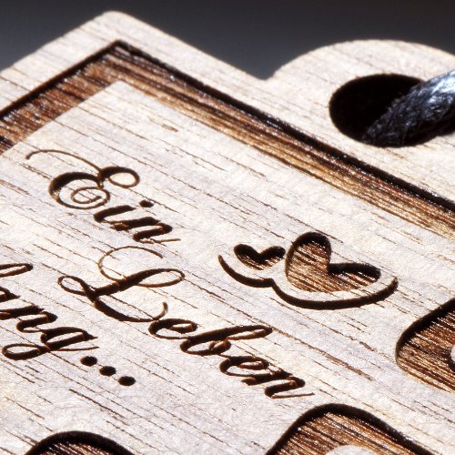 Schlüsselanhänger Puzzle aus Holz - vorgraviert mit: Ein Leben lang... -