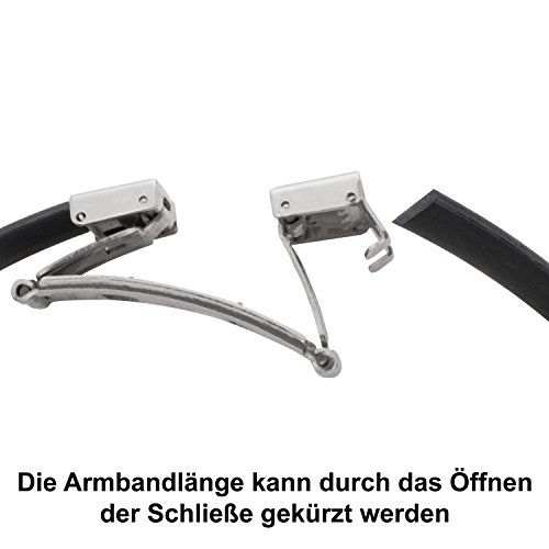 Schmuck-Pur Armband mit Laser-Gravur für Paare Freundschaft 2-teiliges Partner-Set aus Edelstahl und Kautschuk 19 cm Länge kürzbar -