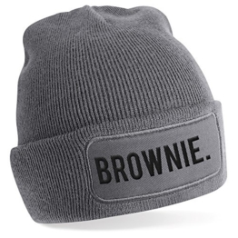 Brownie., Motiv auf Beanie Mütze - warme Wintermütze - modisches Accessoire - Unisex - für Mann und Frau - classic - Vielzahl an Motiven und Designs / Grey -