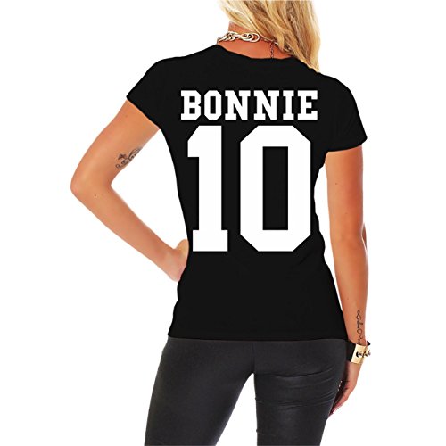 Frauen und Damen T-Shirt Bonnie & Clyde GANGSTER (mit Rückendruck) -