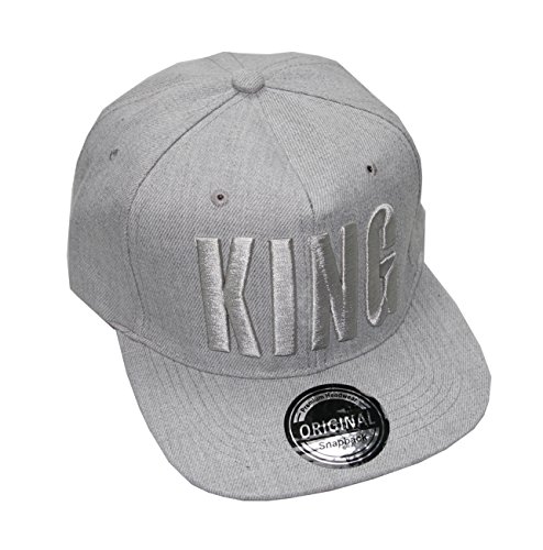 King Queen Snapback Cap Caps Herren Damen (King gray) -