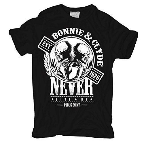 Männer und Herren T-Shirt Bonnie & Clyde GANGSTER (mit Rückendruck) -