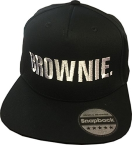 Snapback bestickt mit Motiv BLONDIE & BROWNIE in weißer Schrift Stickerei Partner-Cap für Sie & Ihn (BROWNIE.) -