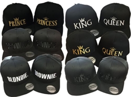 Snapback Cap bestickt | KING & QUEEN | BLONDIE. & BROWNIE. | PRINCE & PRINCESS | Basecap - Mütze - Cappy (BLONDIE. - gold) -
