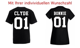 TRVPPY Damen T-Shirt Modell BONNIE + Wunschzahl Farbe Schwarz Größe M -
