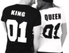 Partner Look Pärchen T-Shirt Set King Queen T-Shirts Hochzeitstagsgeschenk Geburtstagsgeschenk Jahrestagsgeschenk (Damen Gr. M + Herren Gr. M) -